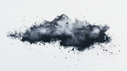 Obraz premium Abstract black ink cloud illustration on white background for design