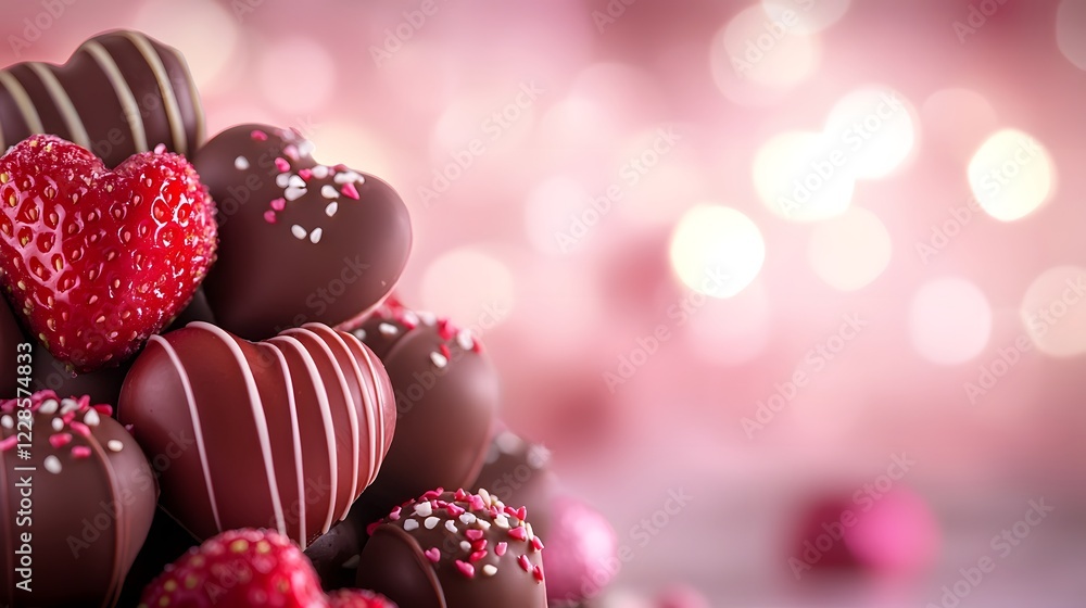 Aufkleber delightful assortment of elegantly crafted heart shaped chocolates candy coated truffles and chocola