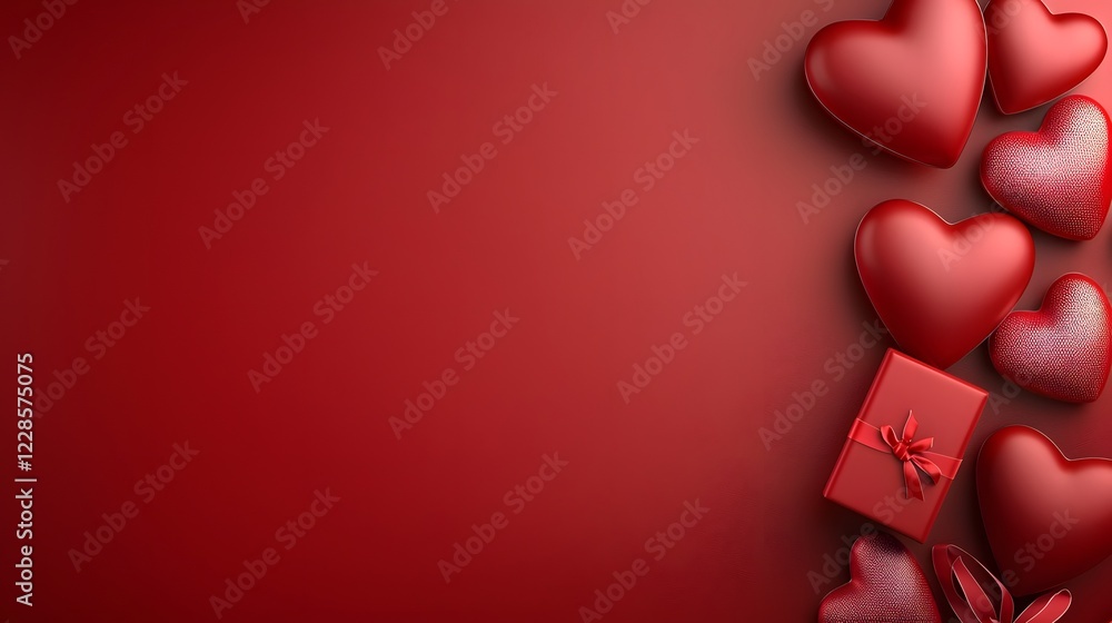 Aufkleber a stylish and luxurious valentine s day background in bold red featuring delicate heart chocolates s