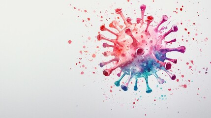 Obraz premium Colorful Abstract Representation of Virus with Splashes and Swirls