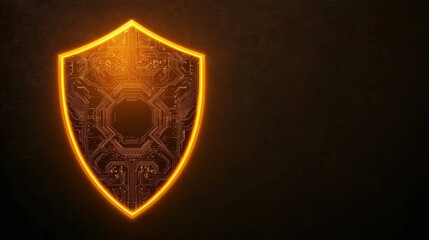 Fototapeta premium Digital Shield Cyber Security Protection Concept Glowing Circuit Board Pattern