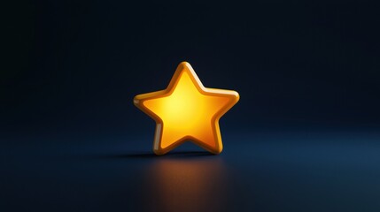 Obraz premium Glowing yellow star on a dark background