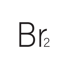 diatomic Br2 bromine elements logo design vector