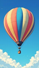 Obraz premium Colorful Hot Air Balloon Soaring Through Clouds