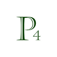 polyatomic P4 Fosfor elements logo design vector