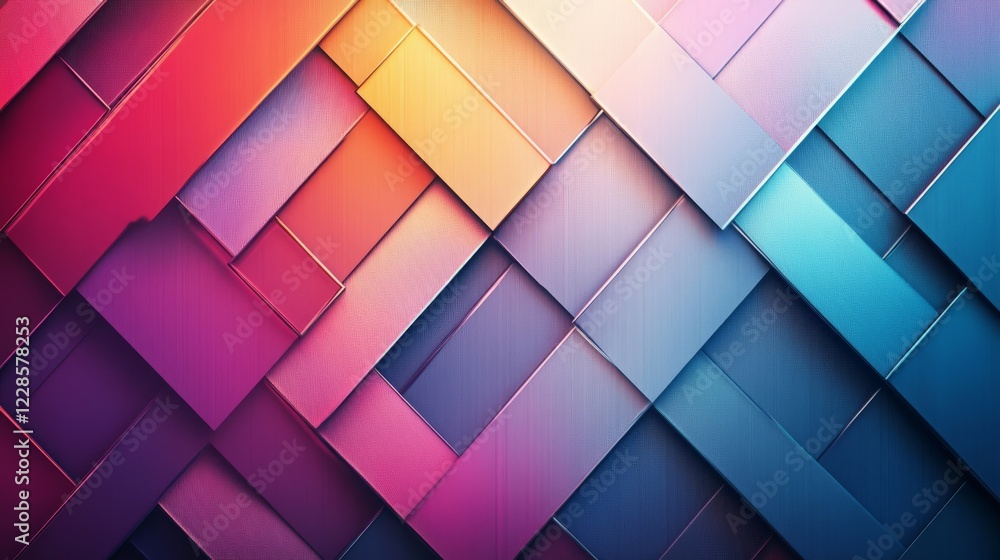 Poster abstract colorful rectangular pattern design