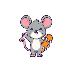 Mouse Playing Skateboard