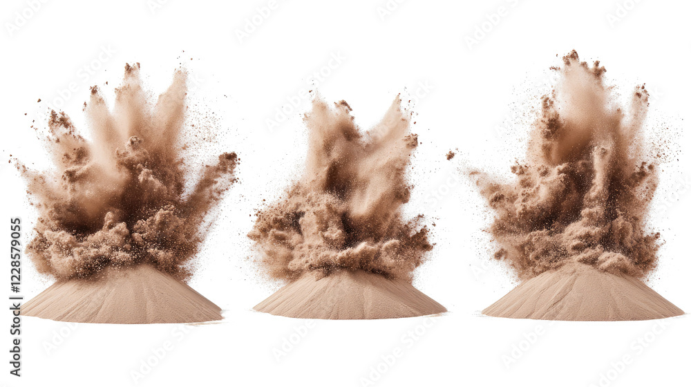 Poster river sand explosions create impressive dust clouds generative ai
