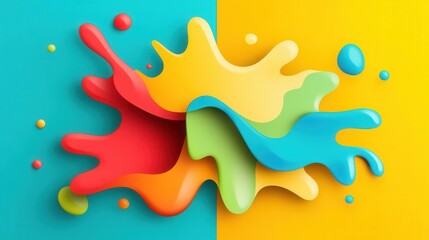 Fototapeta premium Vibrant Creative Concept with Colorful Paint Splashes and Drops