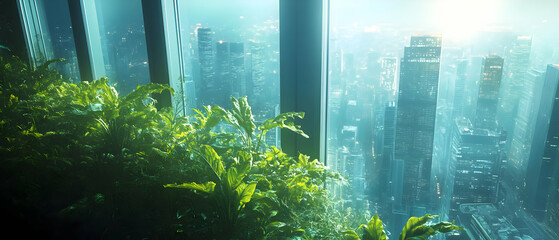 Fototapeta premium Urban jungle view from skyscraper