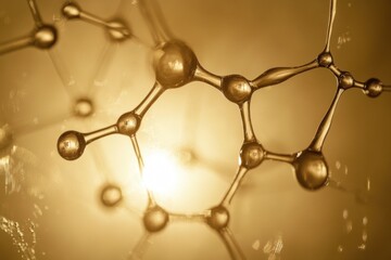 Knowledge transfer portrayed through connecting water drops with backlight setup composition and macro detail