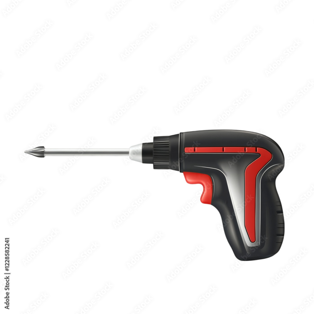 Aufkleber electric screwdriver isolated on white background, minimal vector style, soft colors, smooth and sim