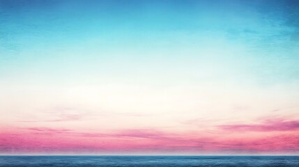 Obraz premium Serene Pink Sunset Over Calm Ocean Waters
