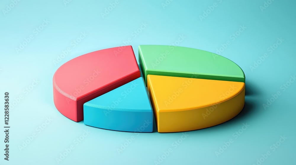 Poster colorful pie chart representing data segmentation and analysis