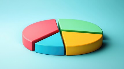 Obraz premium Colorful Pie Chart Representing Data Segmentation and Analysis