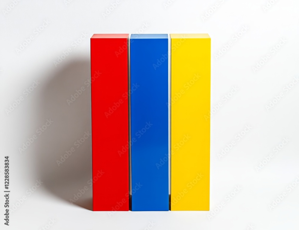 Aufkleber Three colorful blocks standing in a row.