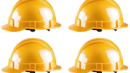 Isolated Safety Helmets on Transparent Background Generative AI