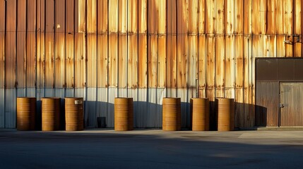 Oil barrels stacked in storage, symbolizing the global reliance on fossil fuels and the need for sustainable energy solutions.