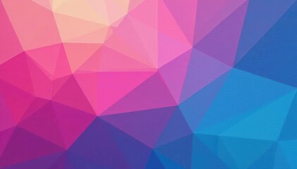 Fototapeta premium Pink and blue gradient geometric shapes seamless pattern, design, polygon