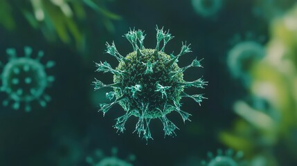 Obraz premium Detailed Illustration of a Virus in a Laboratory Environment