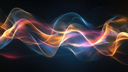 Obraz premium Abstract Colorful Waves of Light in Dark Background