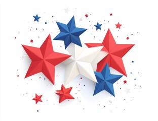 Festive red, white, and blue stars.