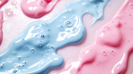 Pink and Blue Gel Swirls with Bubbles