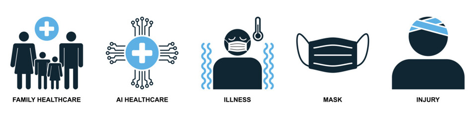 vector set of healthcare icons, medical or medicine medication, emphasizing healthcare and wellness pictogram symbol ui and ux design, glyphs