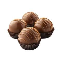 Whipped Caramel Truffles Isolated on Transparent Background