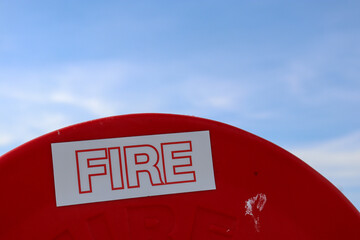 fire sign on fire hose