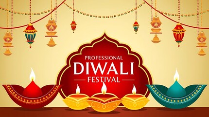 Festive Diwali lamps and decorations celebrate the holiday