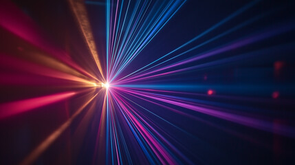 Abstract light rays with lens flare effect on dark background creating a modern visual pattern