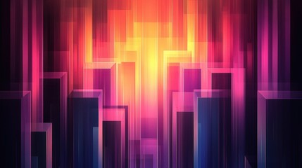 Vibrant Geometric Patterns with Gradients in Striking Colorful Composition