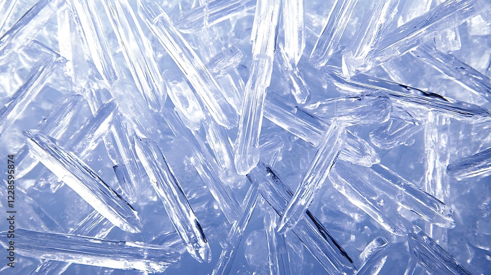 Poster crystalline ice structure close up macro view