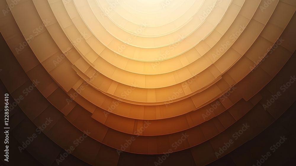 Poster abstract brown concentric circular design pattern