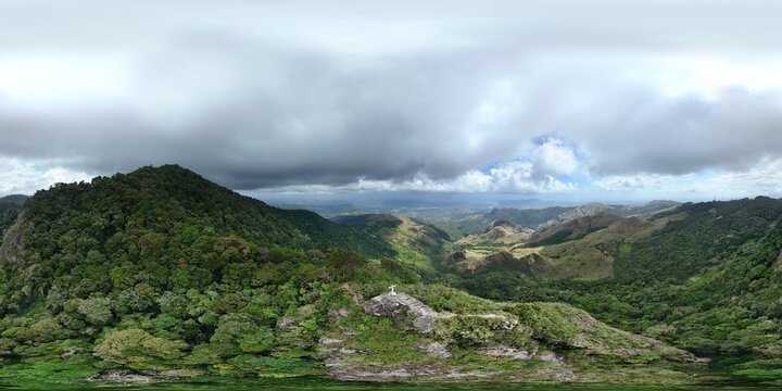 360 aerial photo taken with drone of Parque Nacional Altos de Campana National Park in Panam&aacute;