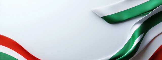 Elegant Hungarian Flag Ribbon Design:  Patriotic Colors in Smooth Texture