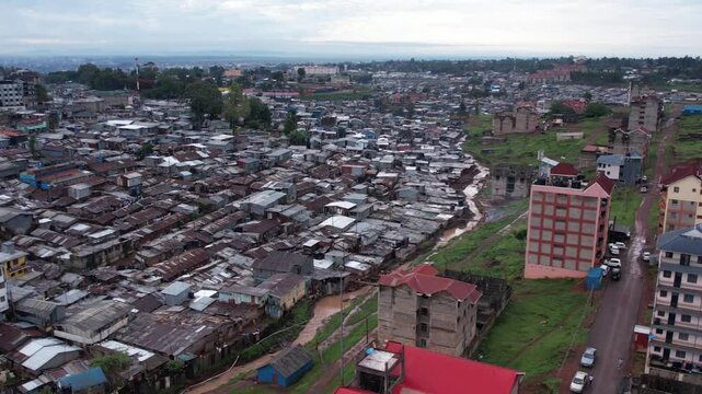 Drone Footage Kibera slums after the Rains.