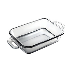 Stylish Glass Loaf Pan with Polished Finish Isolated on Transparent Background
