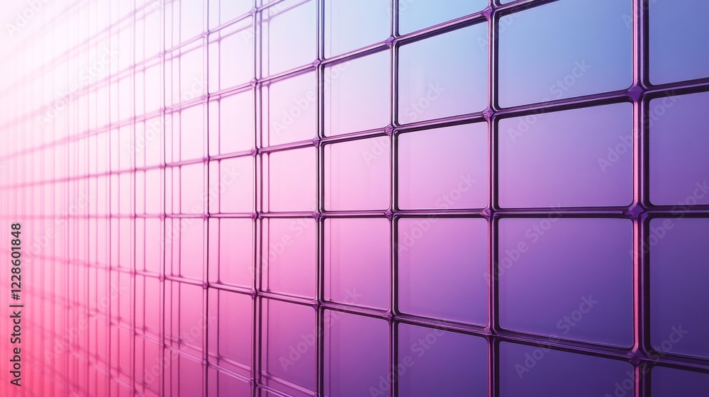 Poster abstract grid pattern with purple and pink gradient