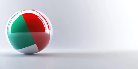 Naklejka premium Madagascar Flag Sphere 3D Render: A Vibrant and Glossy Representation of National Pride