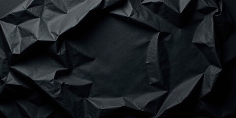 Dark Draped Fabric Abstract Background Textured Black Material with Deep Shadows and Subtle Light Play