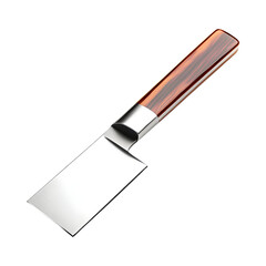 Contemporary Stainless Steel Dough Scraper with Wooden Handle Isolated on Transparent Background