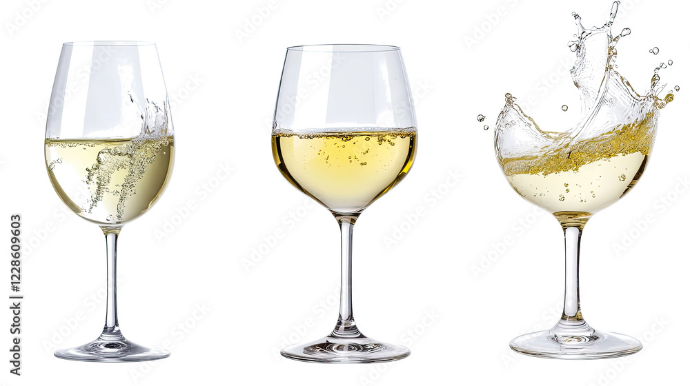 Poster white wine swirls on clear background generative ai