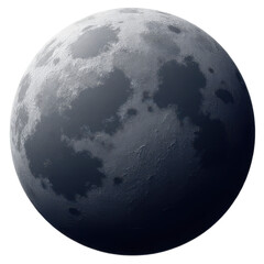 Naklejka premium Full Moon Surface with Detailed Craters and Shadows in Night Sky