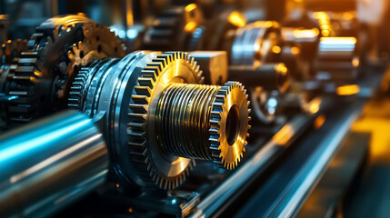 Obraz premium A row of gears are on a table