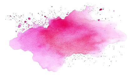 Obraz premium pink watercolor stain isolated on white and transparent background. Generative AI.
