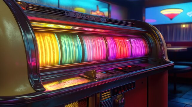 Vintage Jukebox in Retro Diner: A Neon Dream