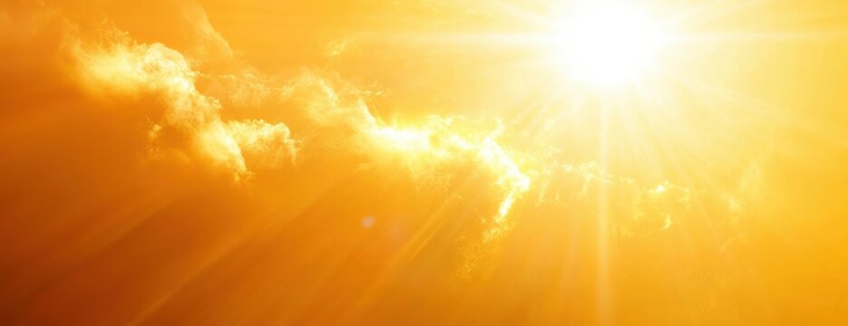 Bright Summer Sunshine Abstract Background with Radiant Sunburst and Glowing Light Effects