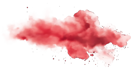 red watercolor background isolated on white and transparent background. Generative AI.